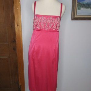Mica pink dress beads beaded fringe  Made in the USA barbiecore
